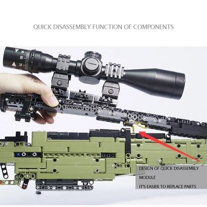 WW2 AWM Sniper Rifle Building Block Set – 1491 Pieces