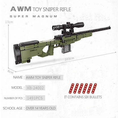 WW2 AWM Sniper Rifle Building Block Set – 1491 Pieces