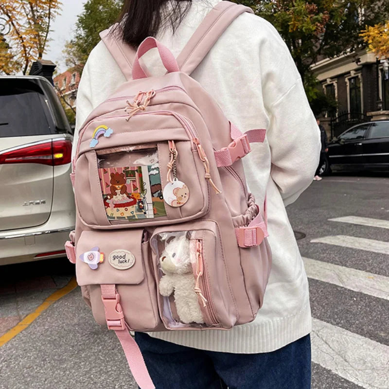 Kawaii Pocket Nylon Backpack Essential