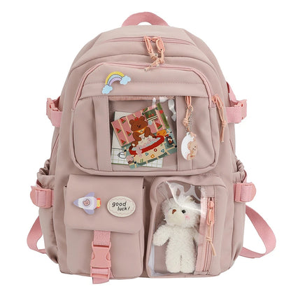 Kawaii Pocket Nylon Backpack Essential