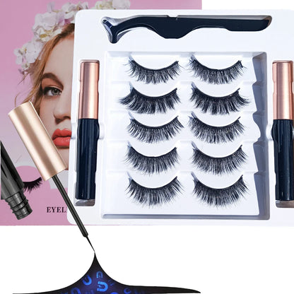 5 Pairs Magnetic Eyelash & Eyeliner Set