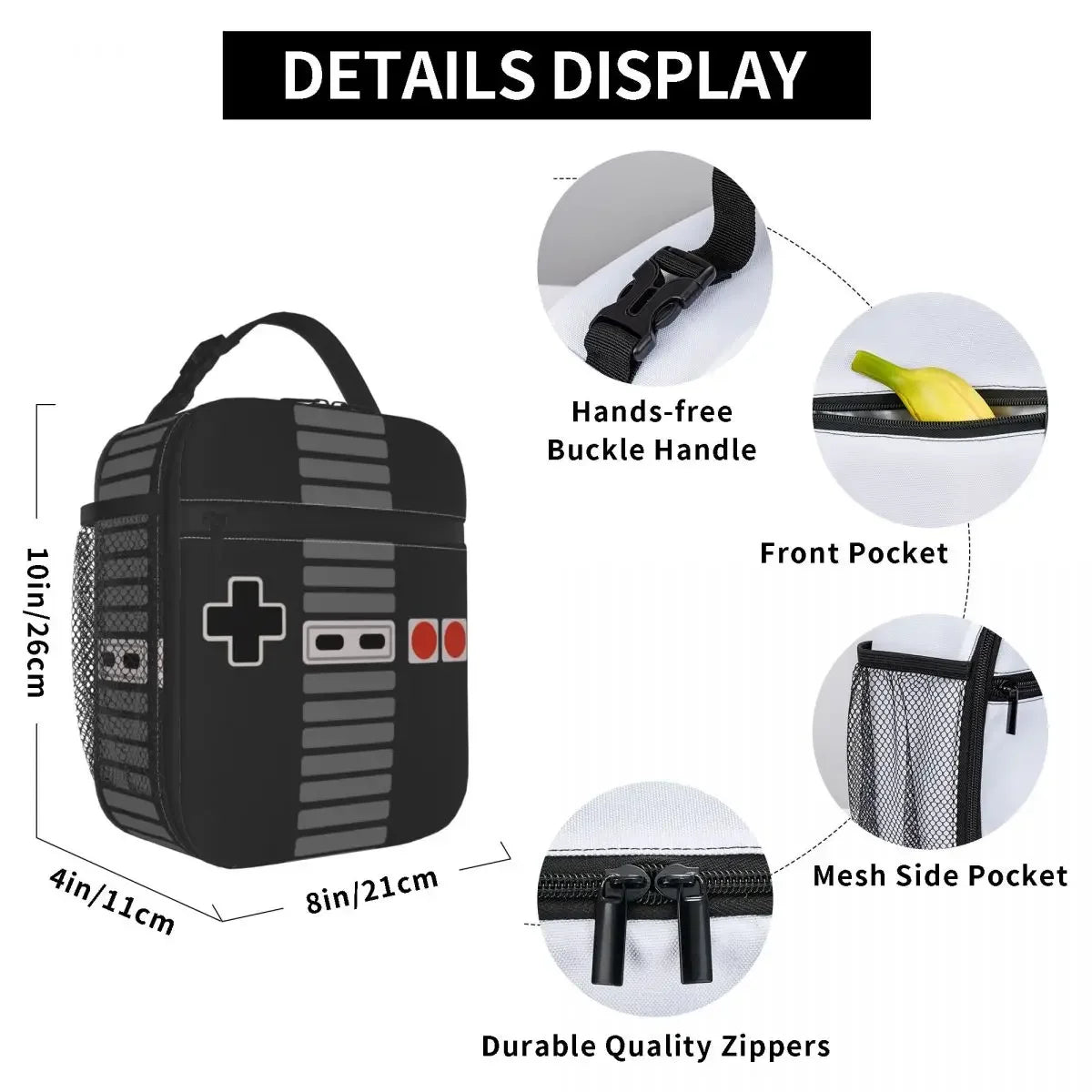 Retro Gaming Controller Insulated Lunch Bag - For Gamers On-The-Go 🎮