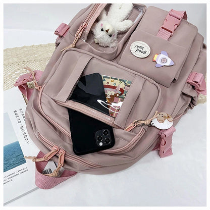 Kawaii Pocket Nylon Backpack Essential