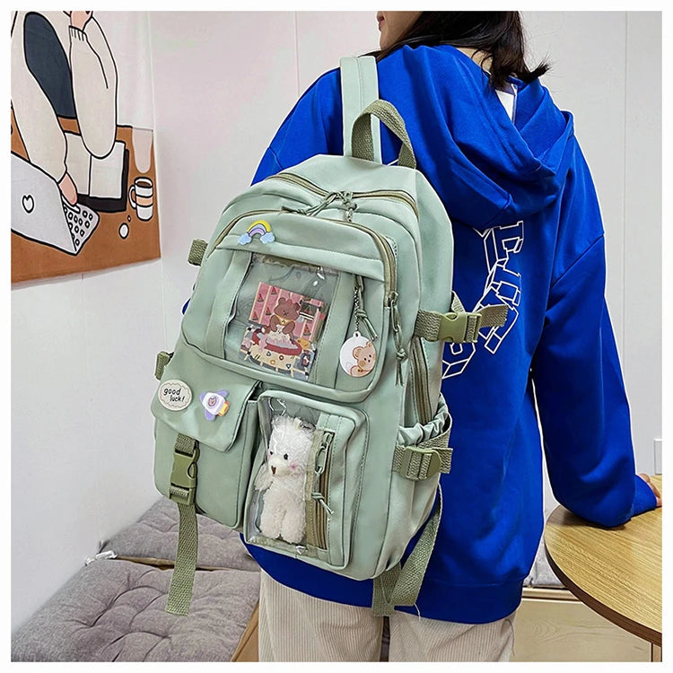 Kawaii Pocket Nylon Backpack Essential