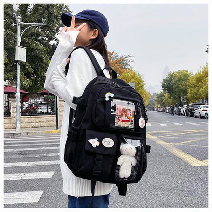 Kawaii Pocket Nylon Backpack Essential