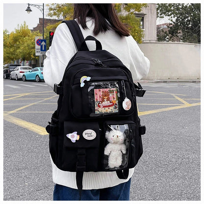 Kawaii Pocket Nylon Backpack Essential