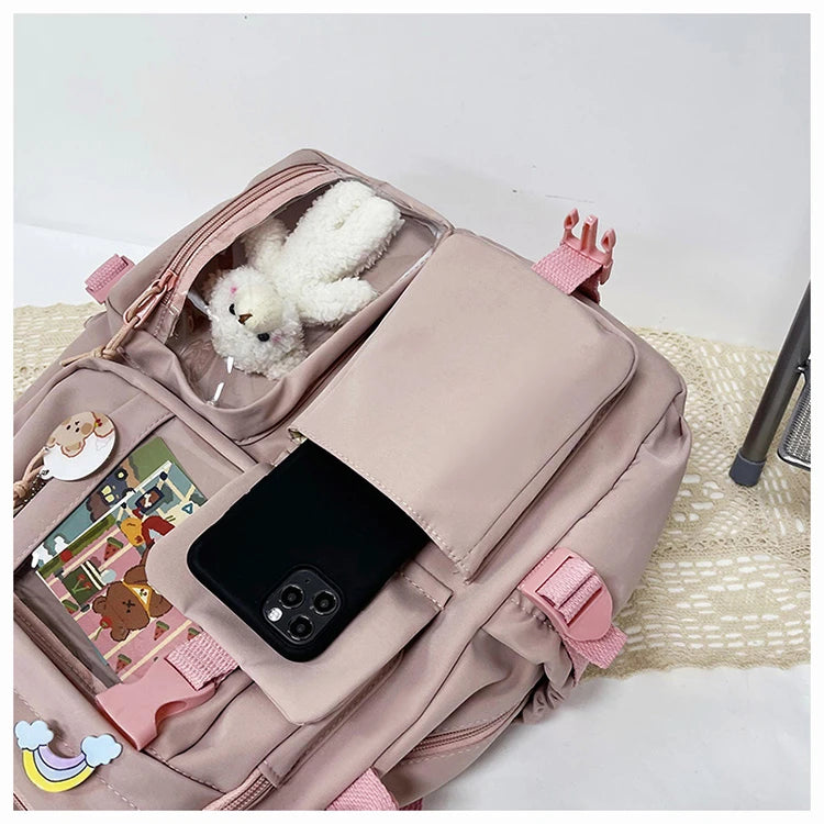 Kawaii Pocket Nylon Backpack Essential