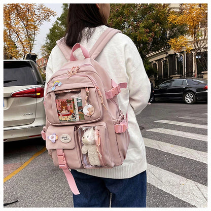 Kawaii Pocket Nylon Backpack Essential