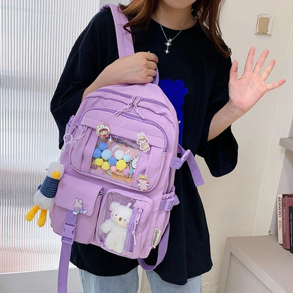 Kawaii Pocket Nylon Backpack Essential