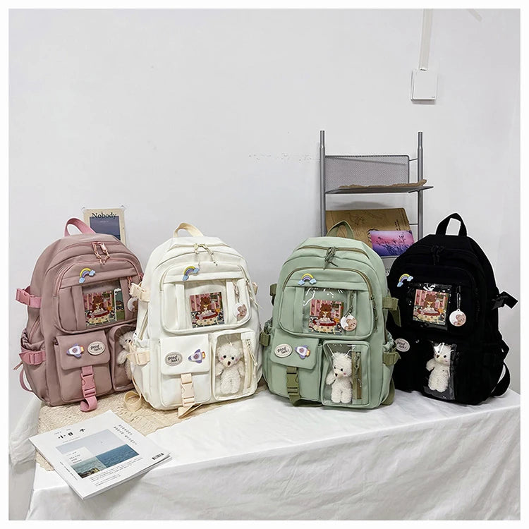 Kawaii Pocket Nylon Backpack Essential