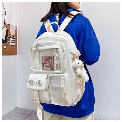 Kawaii Pocket Nylon Backpack Essential