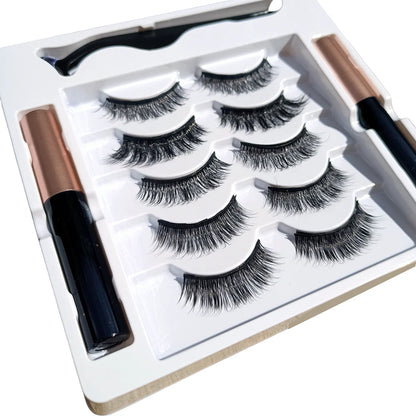 5 Pairs Magnetic Eyelash & Eyeliner Set