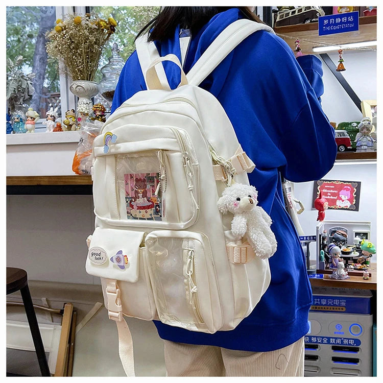 Kawaii Pocket Nylon Backpack Essential