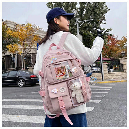 Kawaii Pocket Nylon Backpack Essential