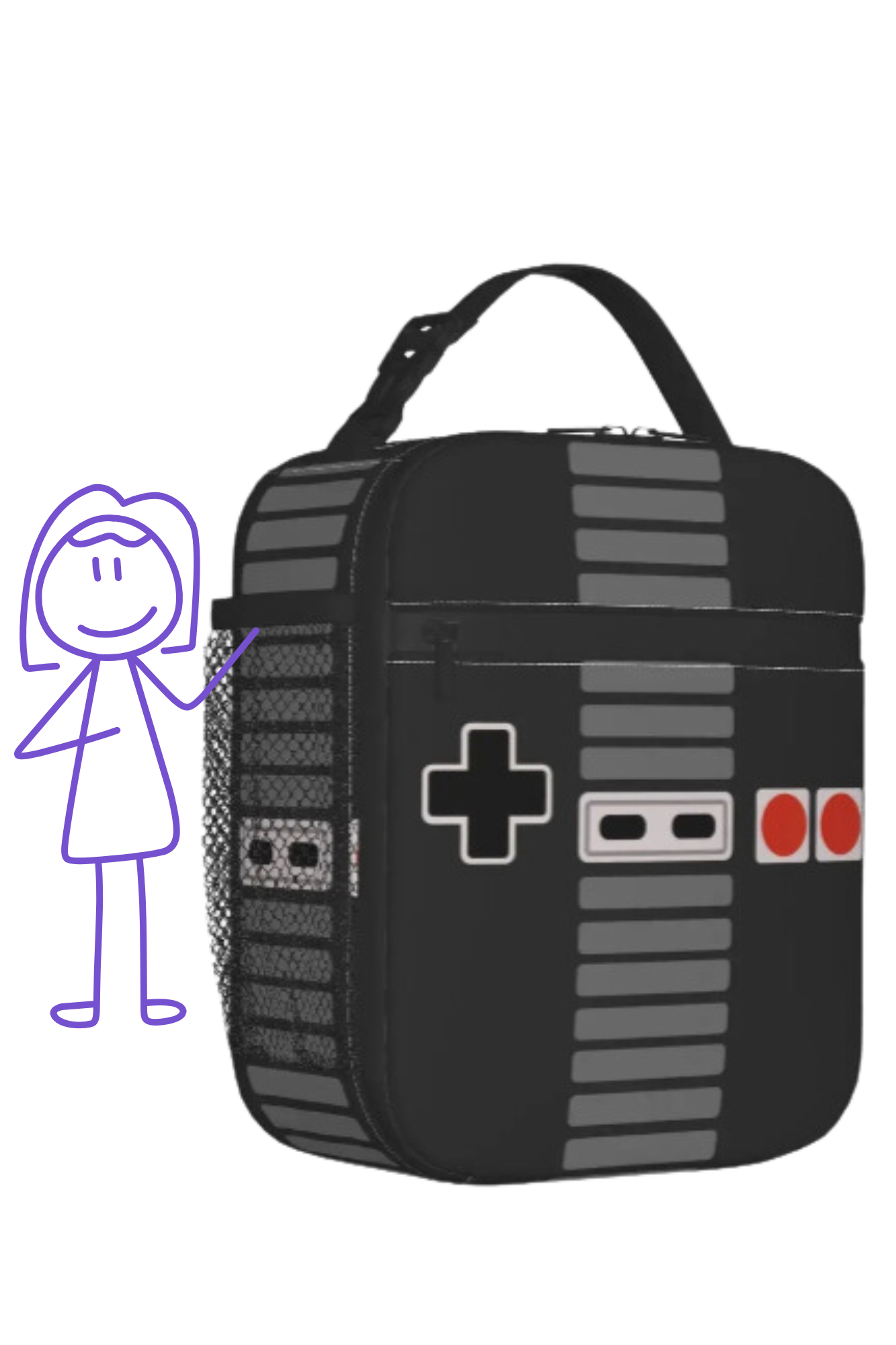 Retro Gaming Controller Insulated Lunch Bag - For Gamers On-The-Go 🎮