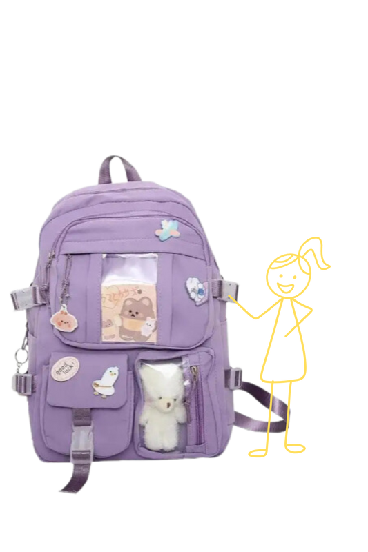 Kawaii Pocket Nylon Backpack Essential