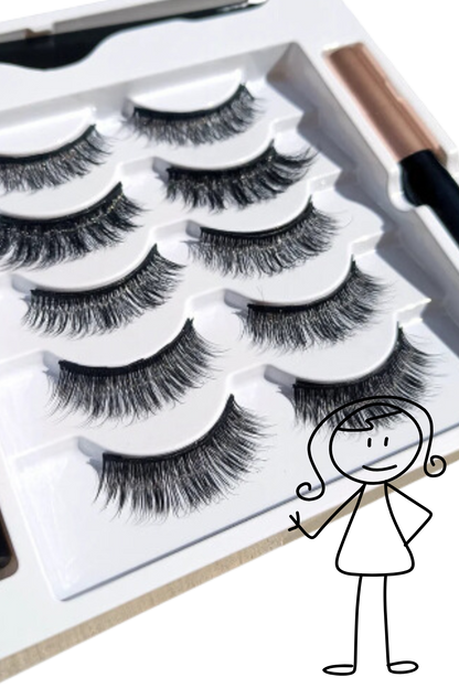 5 Pairs Magnetic Eyelash & Eyeliner Set